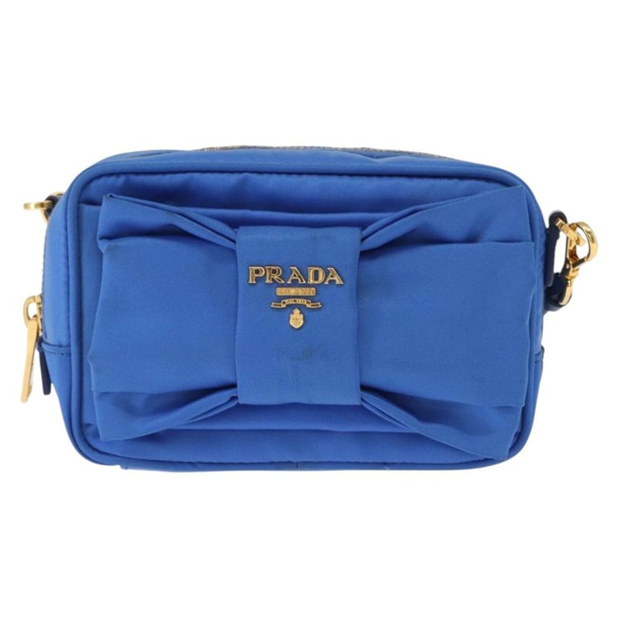 【日本直送】PRADA 尼龍藍金肩包 正品 150608A-12