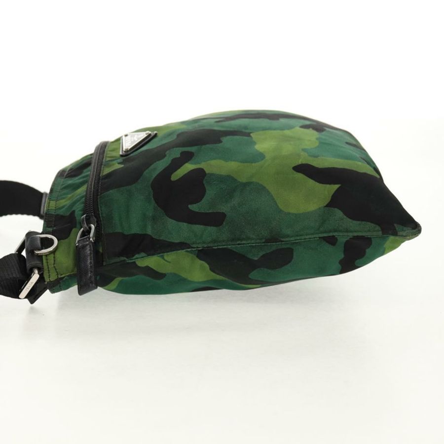 【日本直送】PRADA迷彩肩背包 尼龍 綠色 銀色 正品 149451V-2