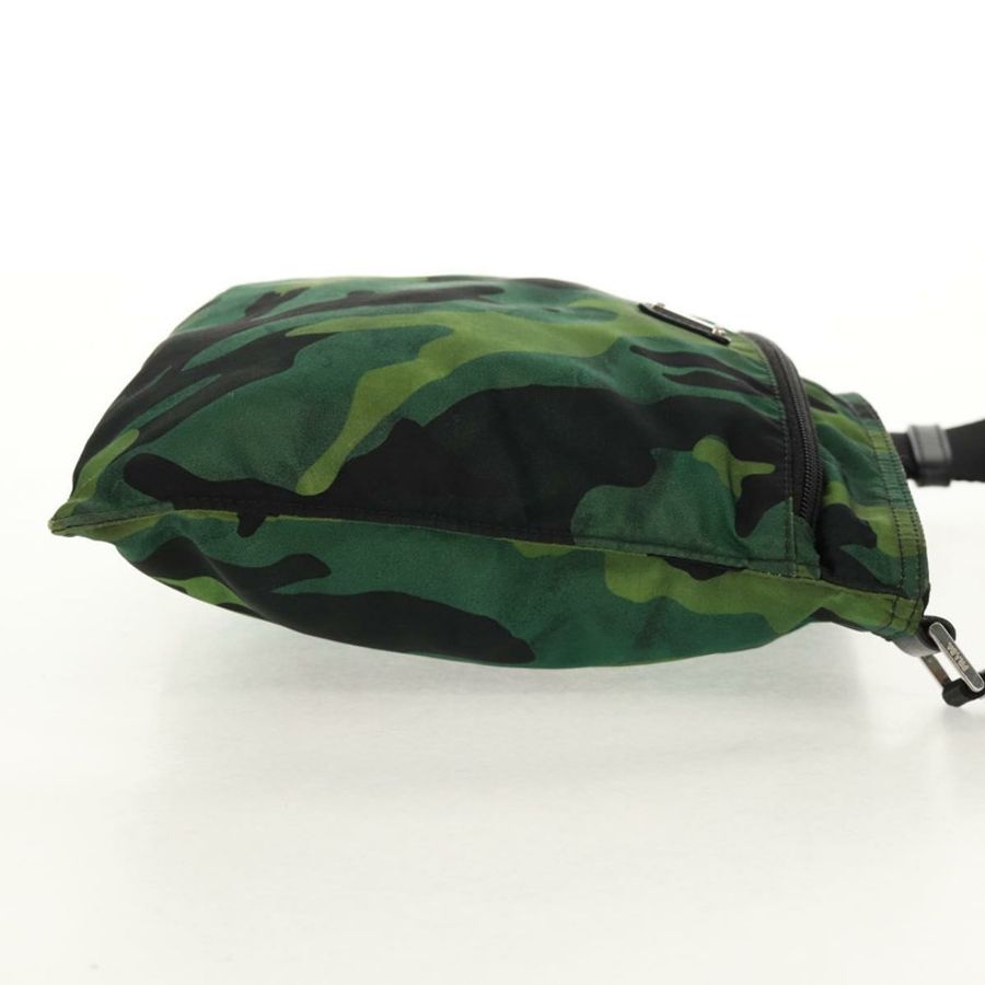 【日本直送】PRADA迷彩肩背包 尼龍 綠色 銀色 正品 149451V-3