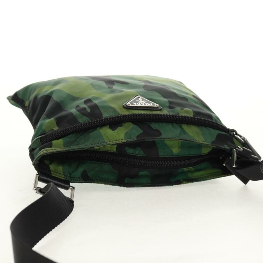 【日本直送】PRADA迷彩肩背包 尼龍 綠色 銀色 正品 149451V-5