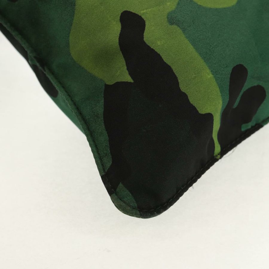 【日本直送】PRADA迷彩肩背包 尼龍 綠色 銀色 正品 149451V-15