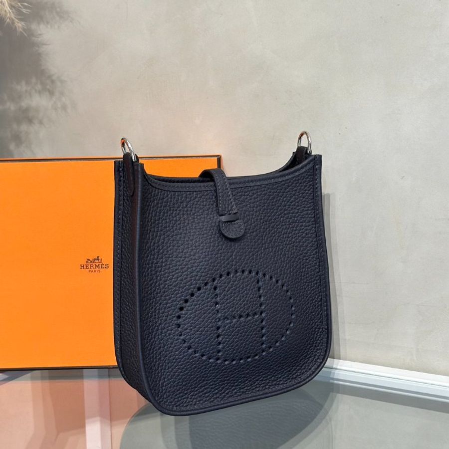 HERMES Mini Evelyne - Caban 3Y 水冰藍銀 B-1
