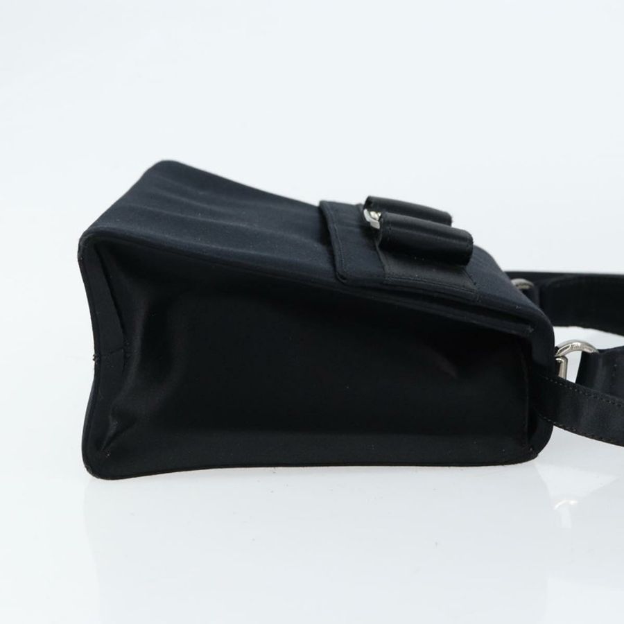 【日本直送】Salvatore Ferragamo Vala 手提包 緞面 兩用 黑色 銀色 正品 151299-2