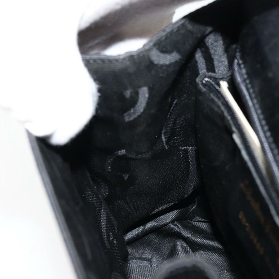 【日本直送】Salvatore Ferragamo Vala 手提包 緞面 兩用 黑色 銀色 正品 151299-20