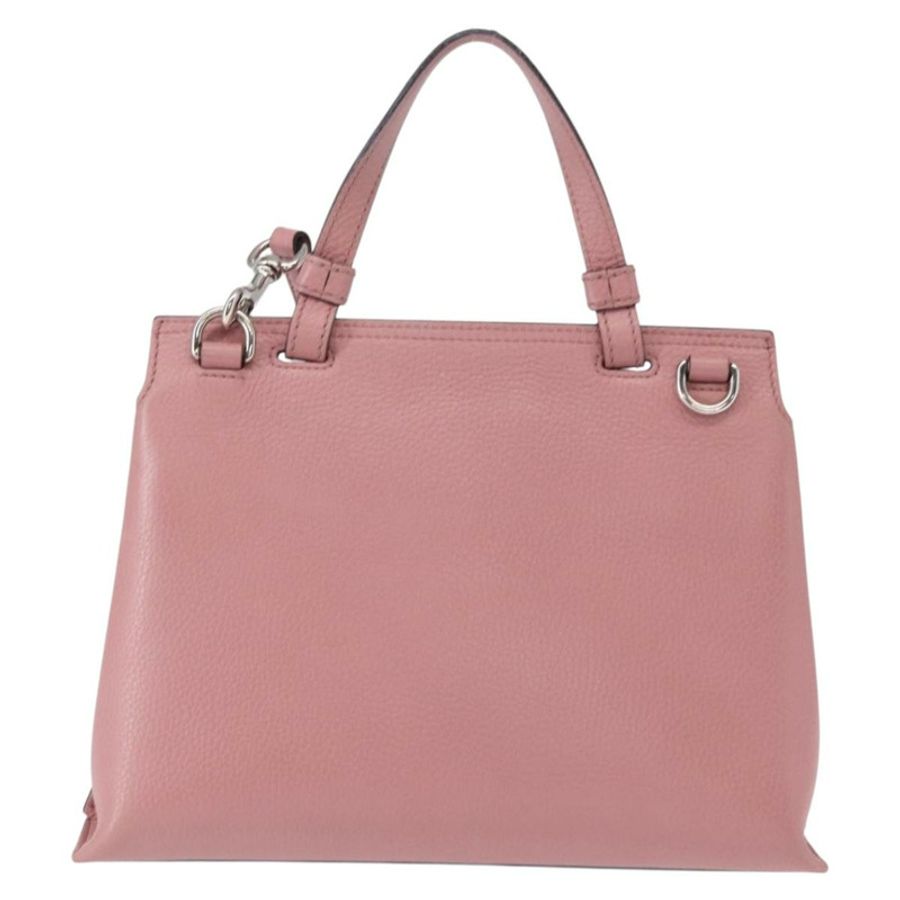 【日本直送】GUCCI 竹節日常手提包 皮革 兩用 粉紅色 銀色 370831 正品 153982-1