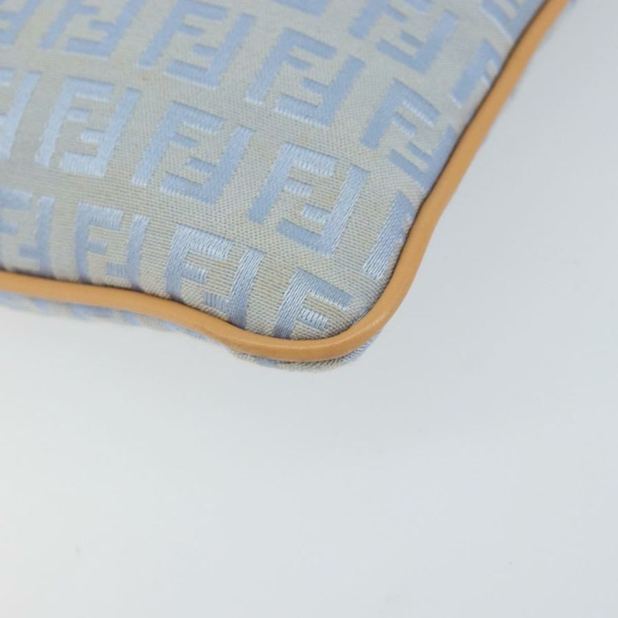 【日本直送】FENDI Zucchino帆布單肩包 淺藍色 銀色 正品 153315-13