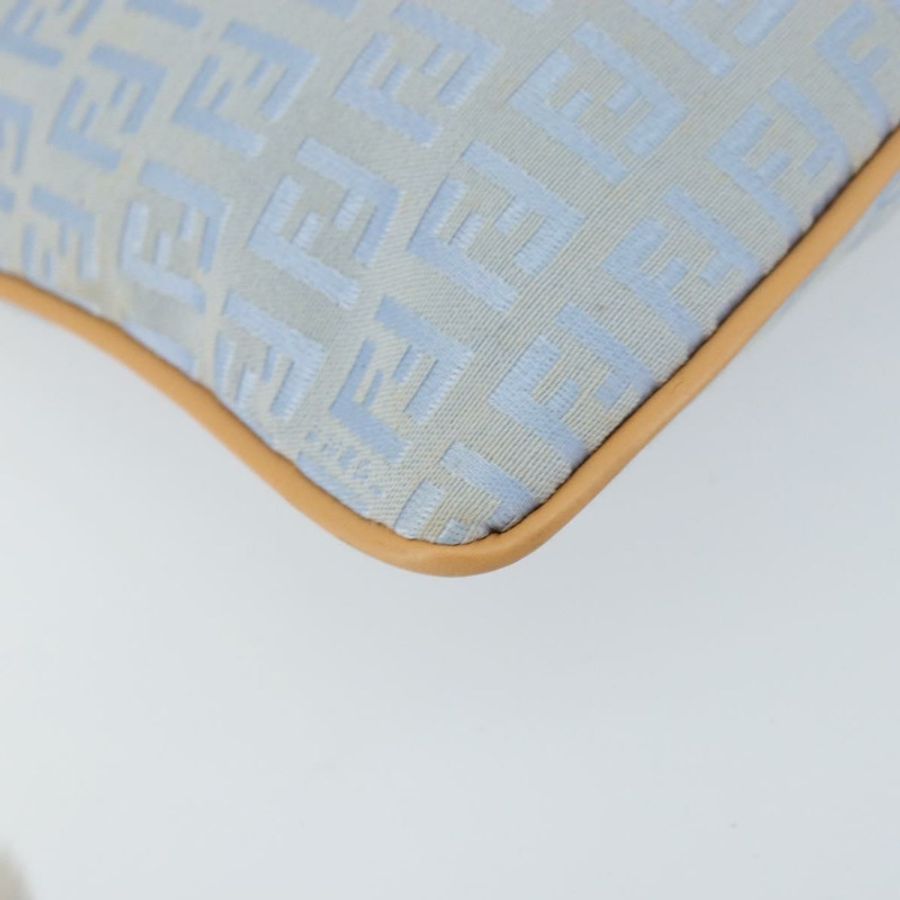 【日本直送】FENDI Zucchino帆布單肩包 淺藍色 銀色 正品 153315-14