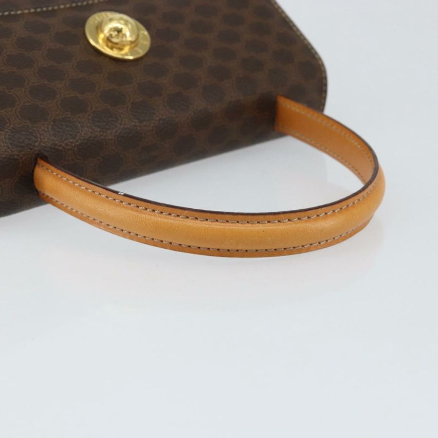 【日本直送】CELINE Macadam帆布手提包 PVC皮革 棕色 金色 正品 ar13796-6