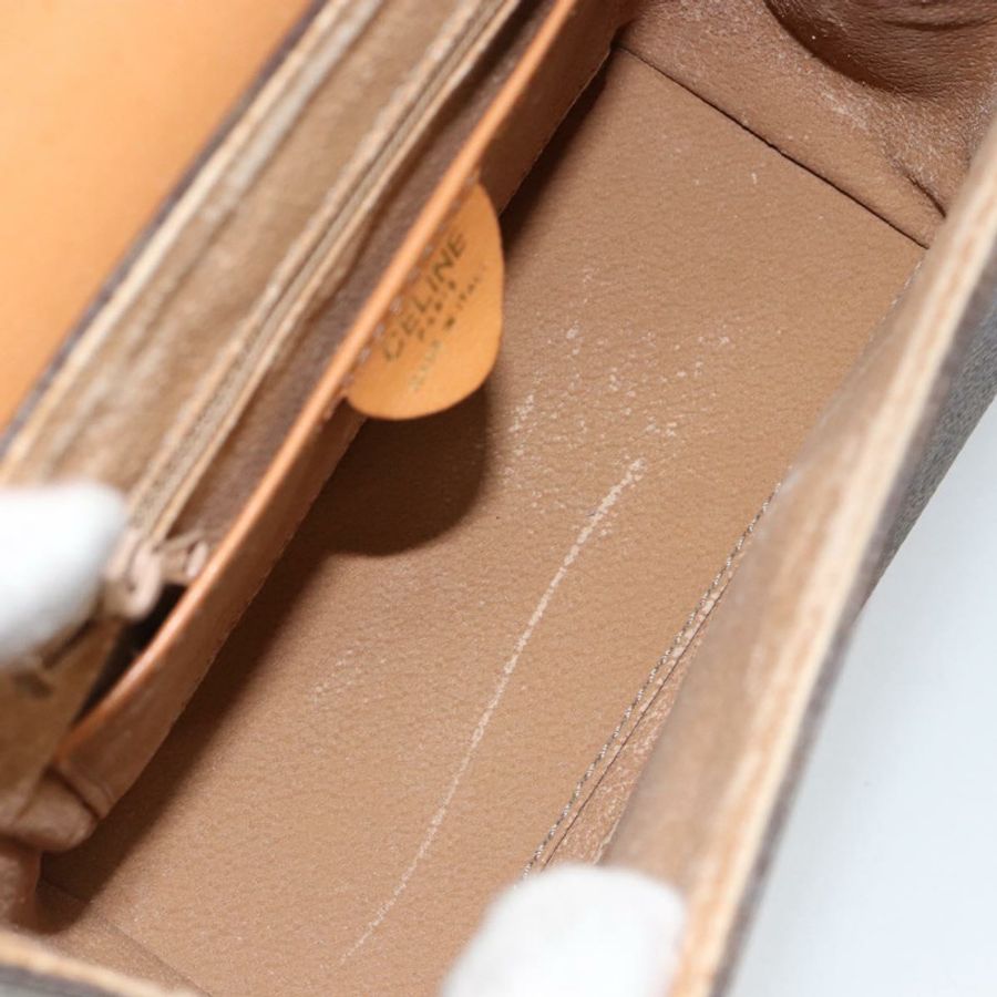 【日本直送】CELINE Macadam帆布手提包 PVC皮革 棕色 金色 正品 ar13796-10