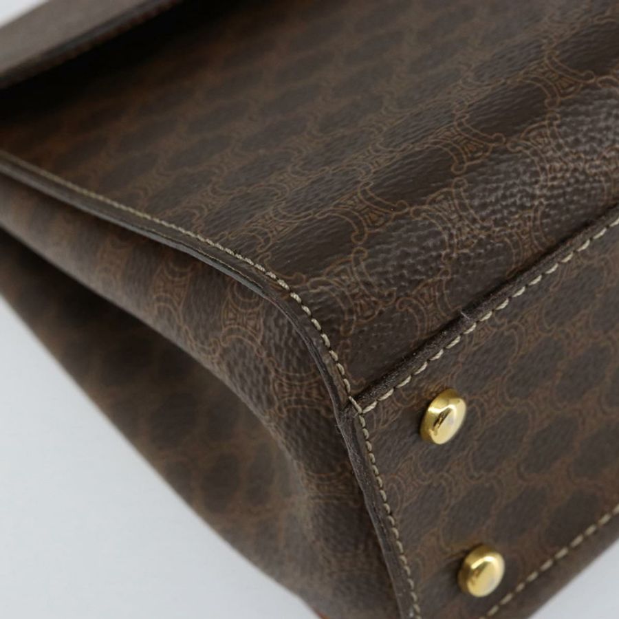【日本直送】CELINE Macadam帆布手提包 PVC皮革 棕色 金色 正品 ar13796-13