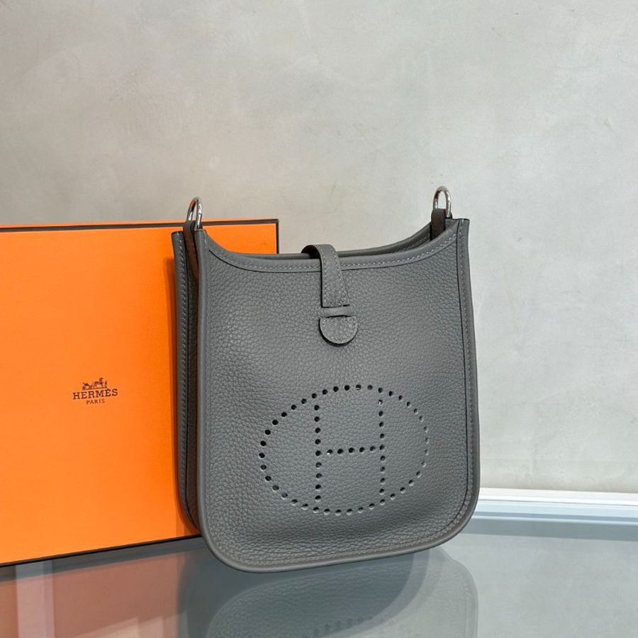 HERMES Mini Evelyne - Gris Meyer 0L 積雨雲灰銀 U-2