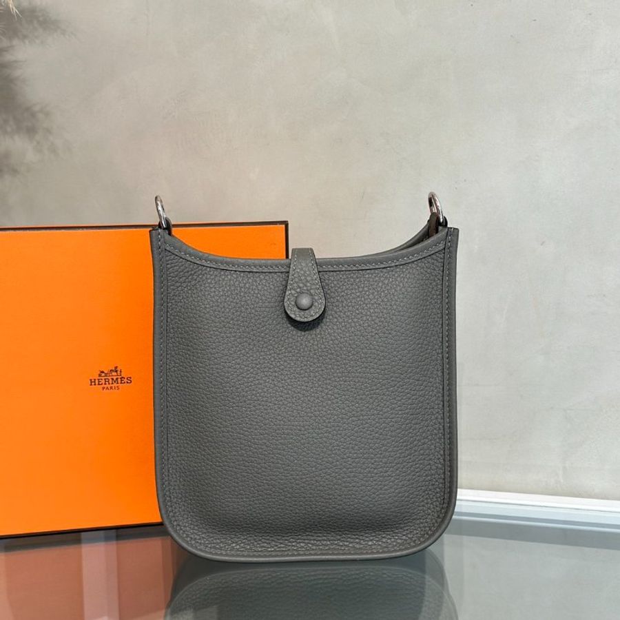 HERMES Mini Evelyne - Gris Meyer 0L 積雨雲灰銀 U-4