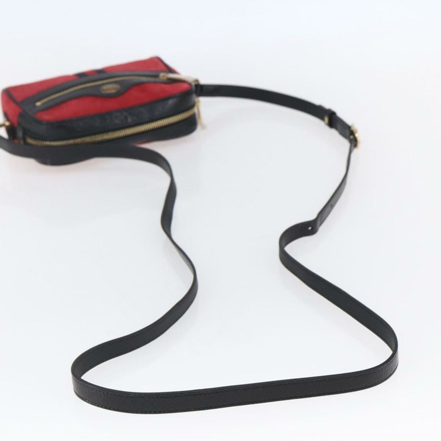 【日本直送】GUCCI Sherry Line 單肩包 絨面革 黑色 紅色 517350 正品 155060-6