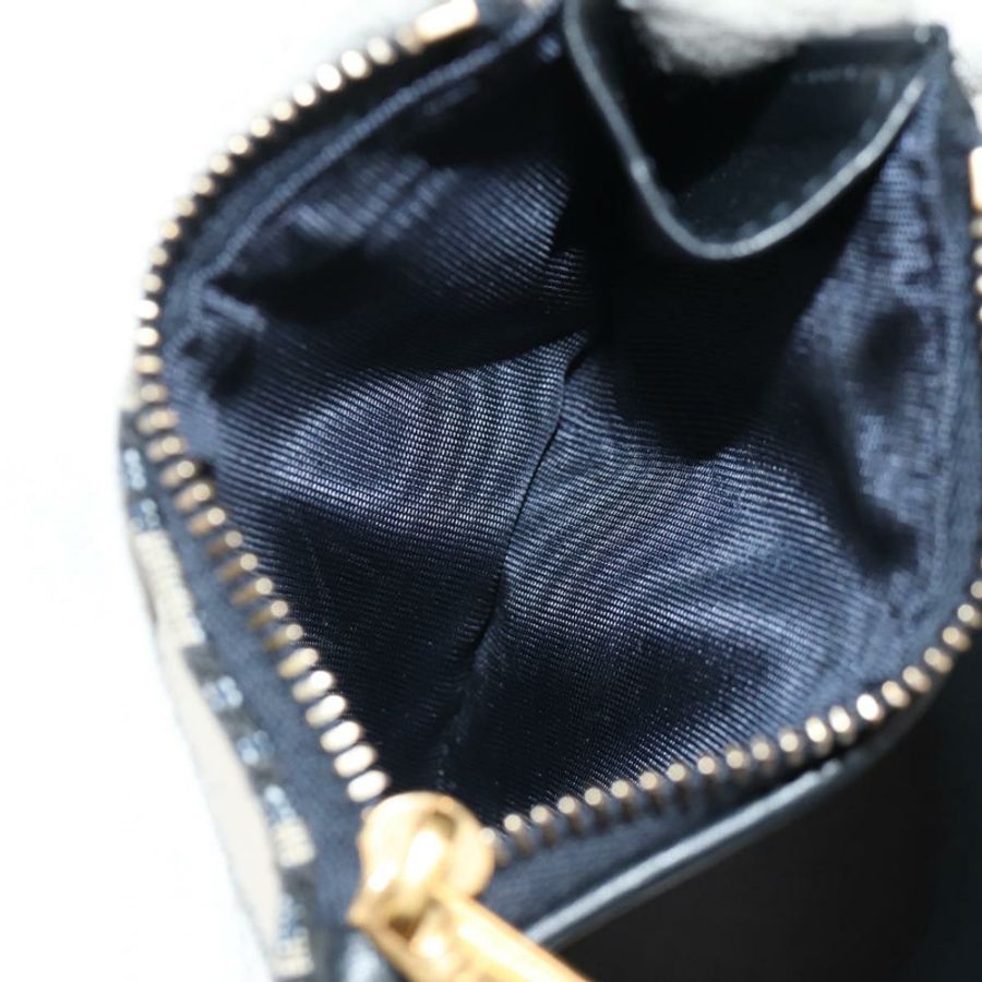 【日本直送】Christian Dior Trotter帆布斜紋錢包,海軍藍/金色,正品,貨號155462M-19
