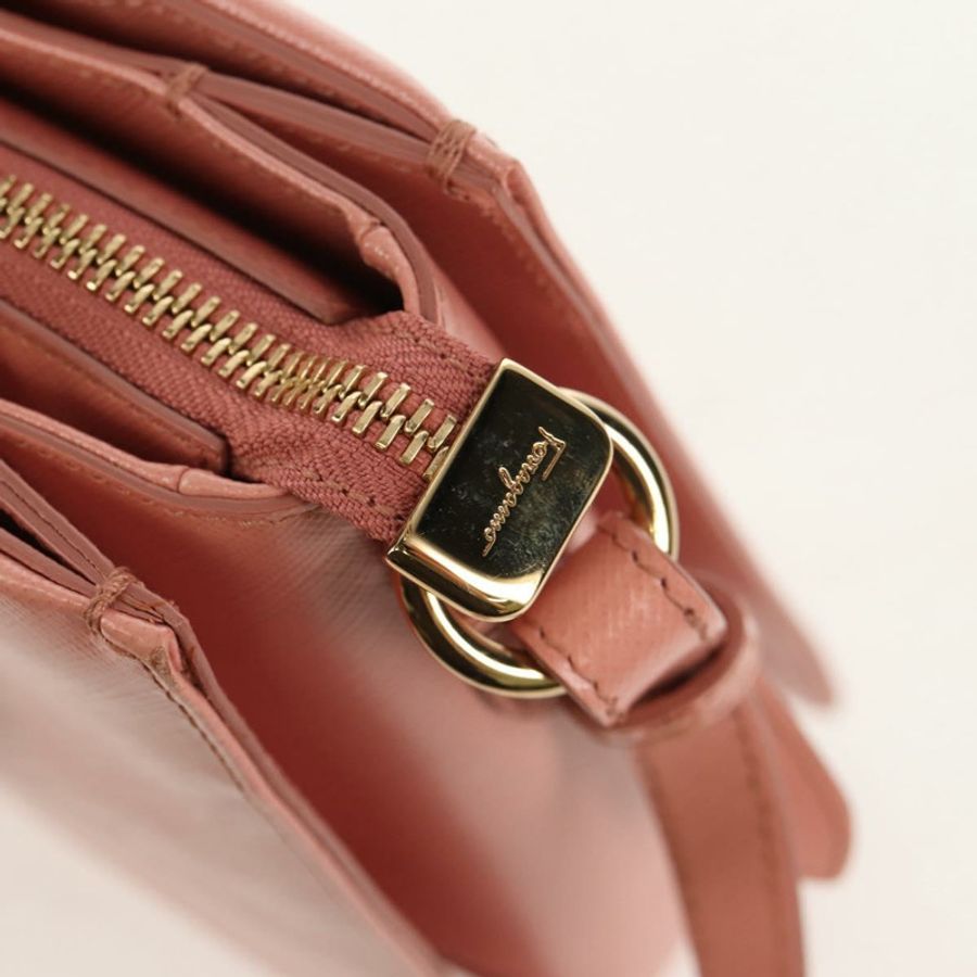 【日本直送】Salvatore Ferragamo Vala 手提包 皮革 2way 粉金配色 Auth am9917V-20