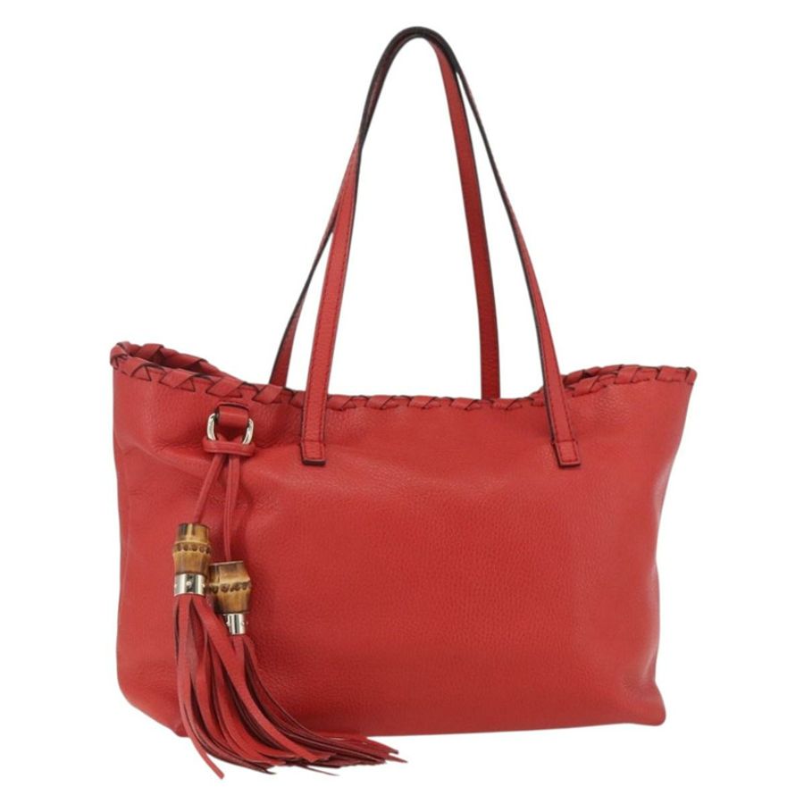 【日本直送】GUCCI 竹節 Indy 手提包 皮革 暢貨中心 紅色金色 354665 正品 156606-0