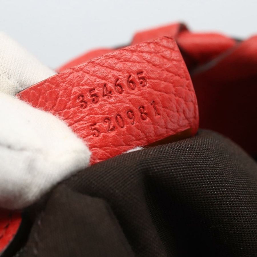 【日本直送】GUCCI 竹節 Indy 手提包 皮革 暢貨中心 紅色金色 354665 正品 156606-11