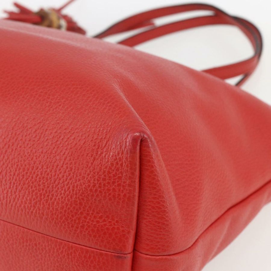 【日本直送】GUCCI 竹節 Indy 手提包 皮革 暢貨中心 紅色金色 354665 正品 156606-13