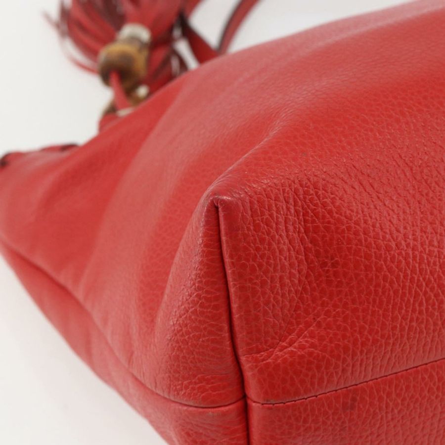 【日本直送】GUCCI 竹節 Indy 手提包 皮革 暢貨中心 紅色金色 354665 正品 156606-14