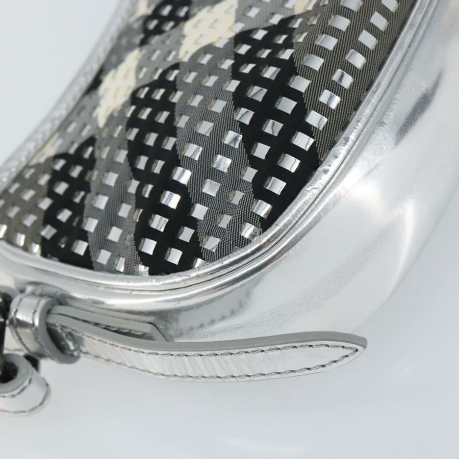 【日本直送】BURBERRY Nova 格紋肩背包 PVC 銀色 正品 156475-15
