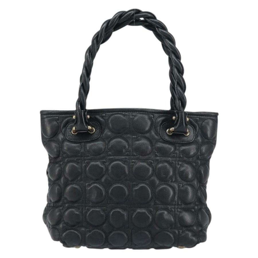 【日本直送】Salvatore Ferragamo 手提包 皮革 黑色 正品 156381V-1