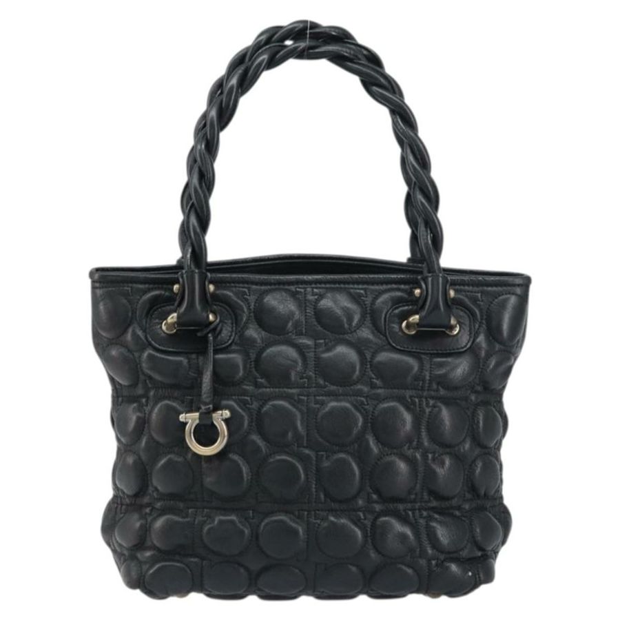 【日本直送】Salvatore Ferragamo 手提包 皮革 黑色 正品 156381V-12