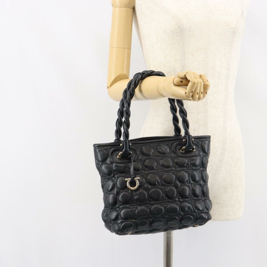 【日本直送】Salvatore Ferragamo 手提包 皮革 黑色 正品 156381V-22