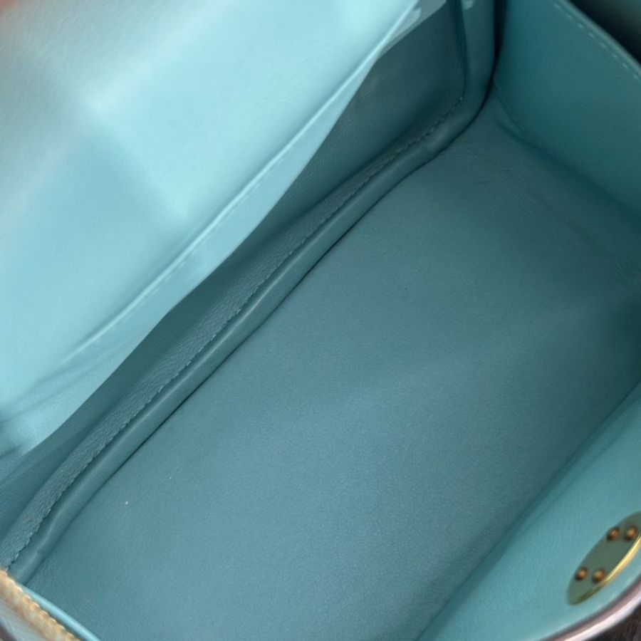 HERMES Mini Lindy - Bleu Atoll 3P 馬卡龍藍金 Y-7