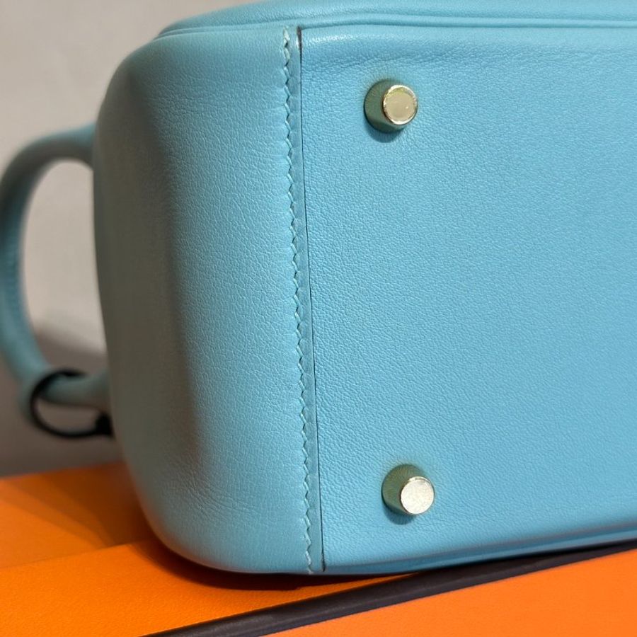 HERMES Mini Lindy - Bleu Atoll 3P 馬卡龍藍金 Y-8