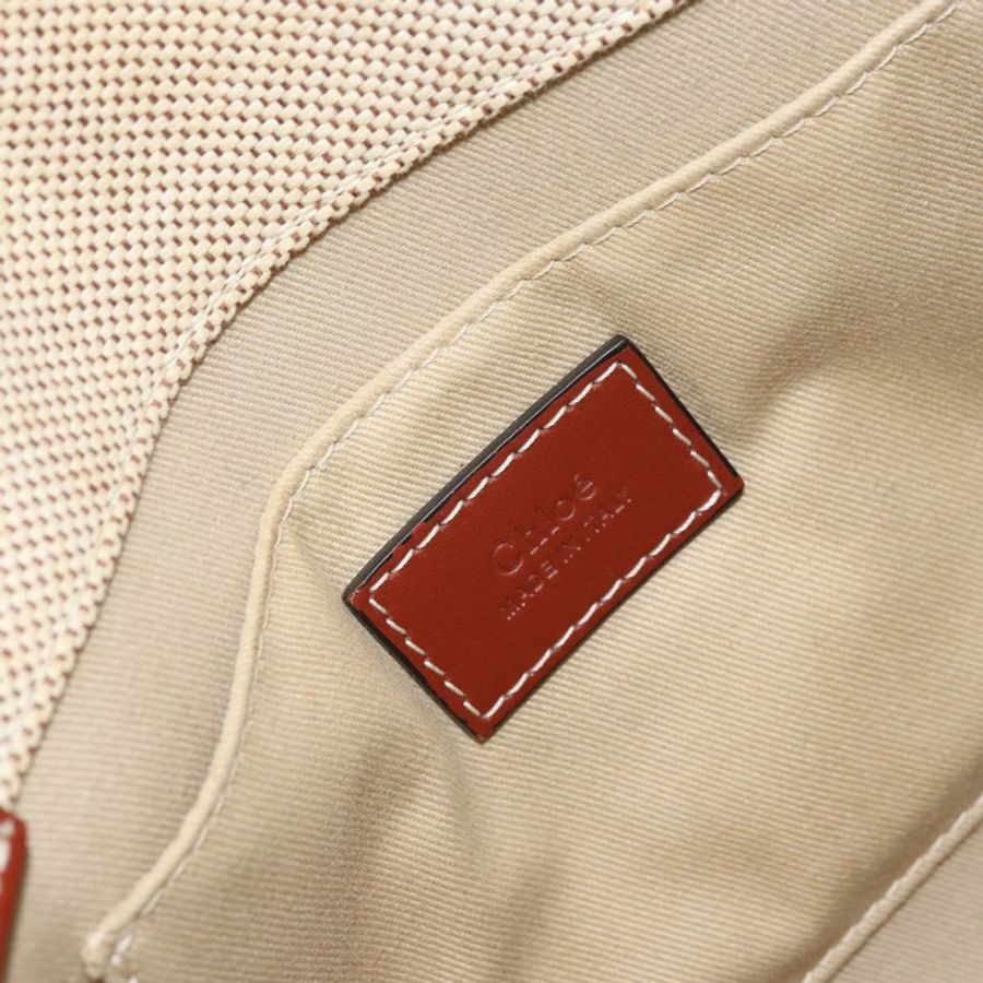 【日本直送】Chloe Woody 手袋 帆布皮革 兩用 米色 金色 正品 am9996-18