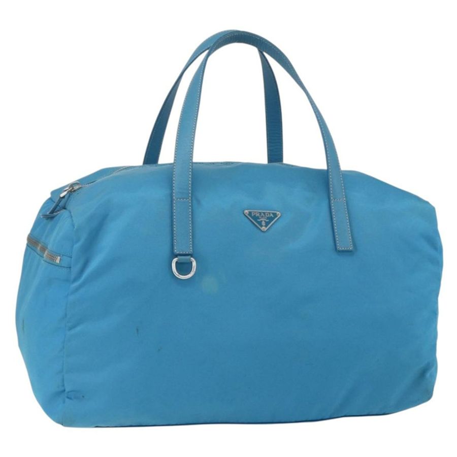 【日本直送】PRADA 波士頓包 尼龍 藍色 銀色 正品 157666-0