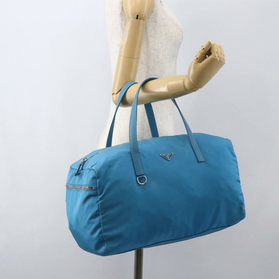 【日本直送】PRADA 波士頓包 尼龍 藍色 銀色 正品 157666-21