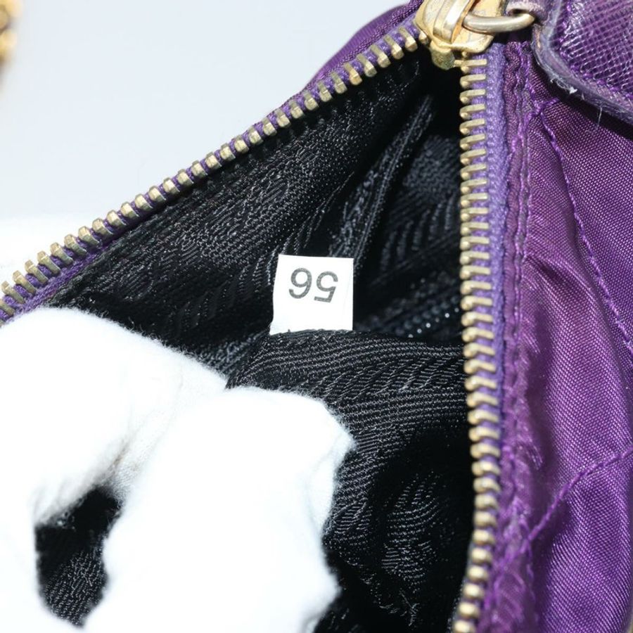 【日本直送】PRADA 尼龍紫色金色鏈條單肩包 正品 157669-11