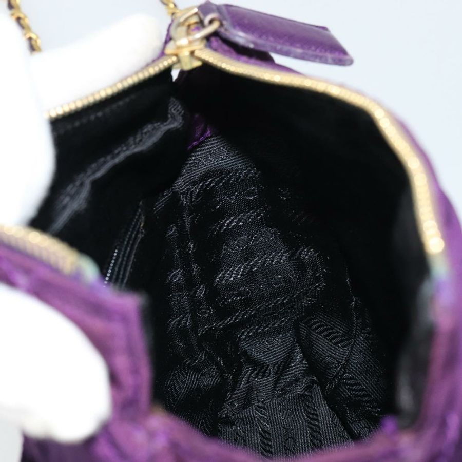 【日本直送】PRADA 尼龍紫色金色鏈條單肩包 正品 157669-18