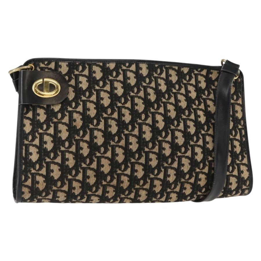 【日本直送】Christian Dior Trotter帆布鏈條單肩包 黑色 金色 正品 157804-0