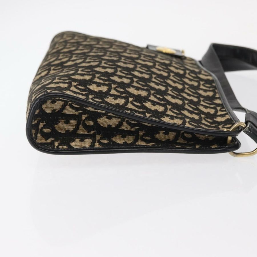 【日本直送】Christian Dior Trotter帆布鏈條單肩包 黑色 金色 正品 157804-2