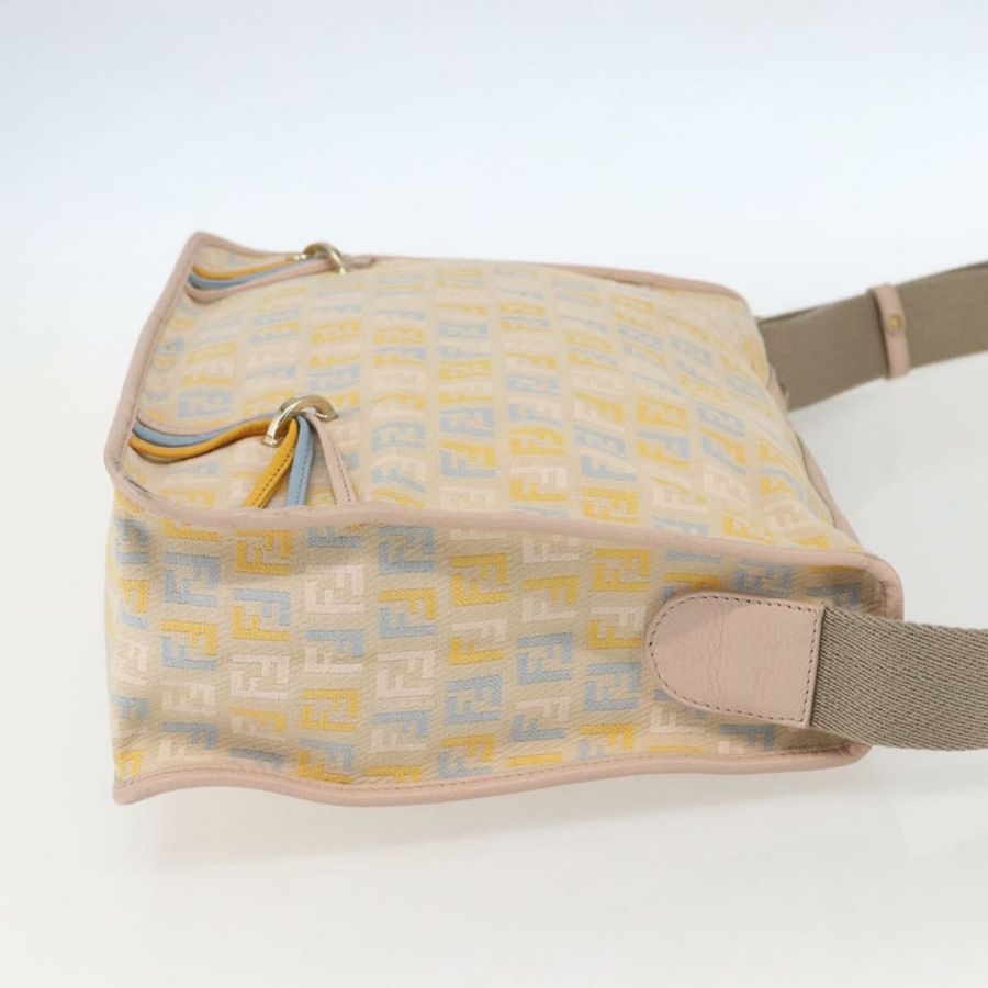 【日本直送】FENDI Zucchino 帆布單肩包 粉紅金色 正品 157643V-3