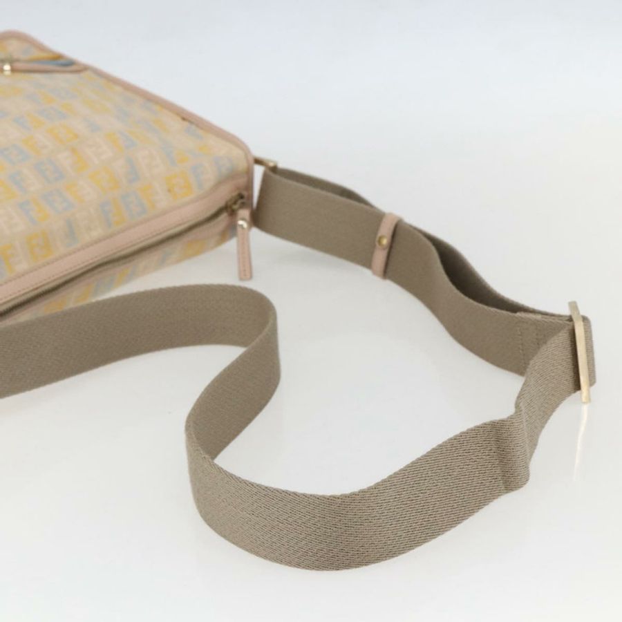 【日本直送】FENDI Zucchino 帆布單肩包 粉紅金色 正品 157643V-6