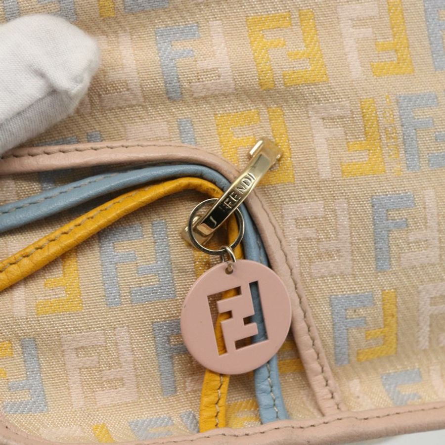 【日本直送】FENDI Zucchino 帆布單肩包 粉紅金色 正品 157643V-17
