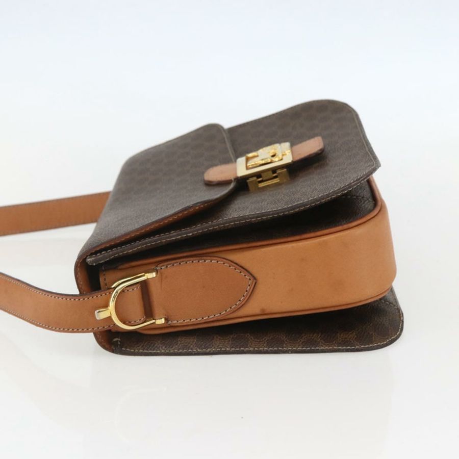 【日本直送】CELINE Macadam帆布馬車包 PVC皮革 棕色 金色 正品 157263-2