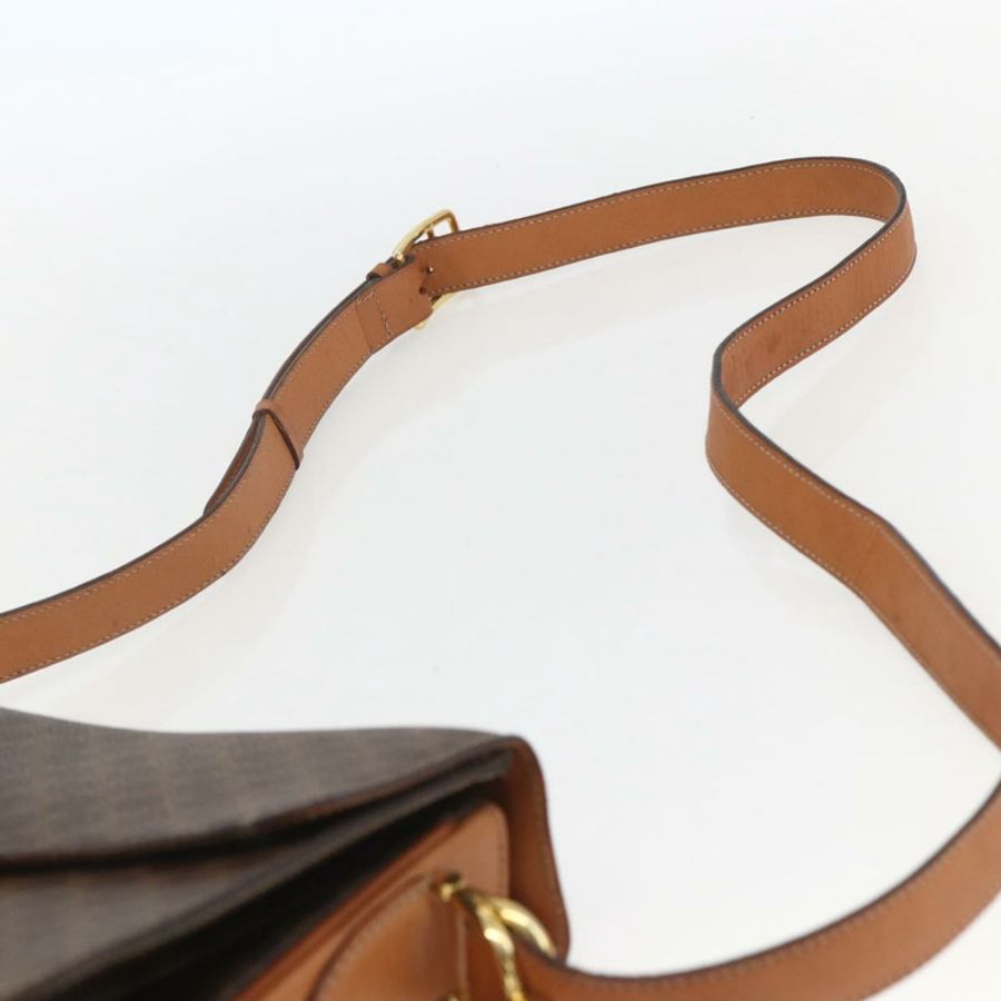 【日本直送】CELINE Macadam帆布馬車包 PVC皮革 棕色 金色 正品 157263-7