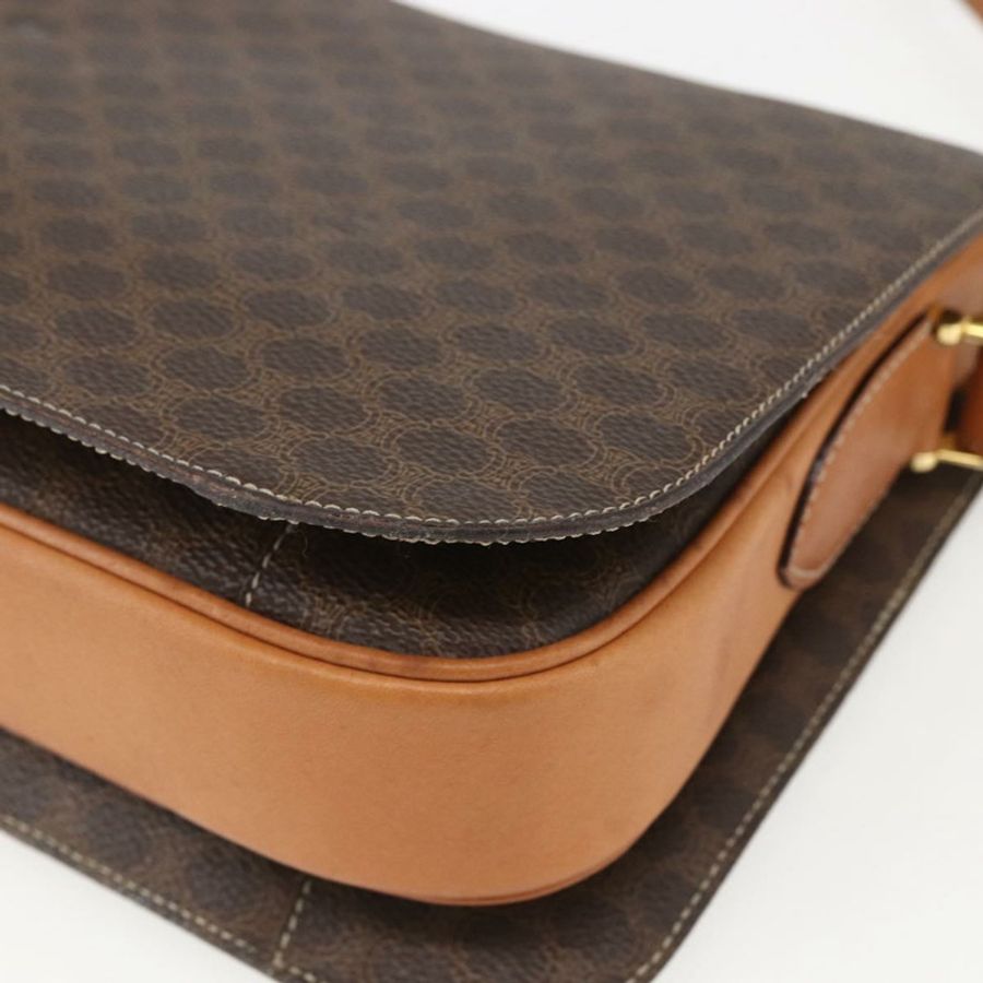 【日本直送】CELINE Macadam帆布馬車包 PVC皮革 棕色 金色 正品 157263-14