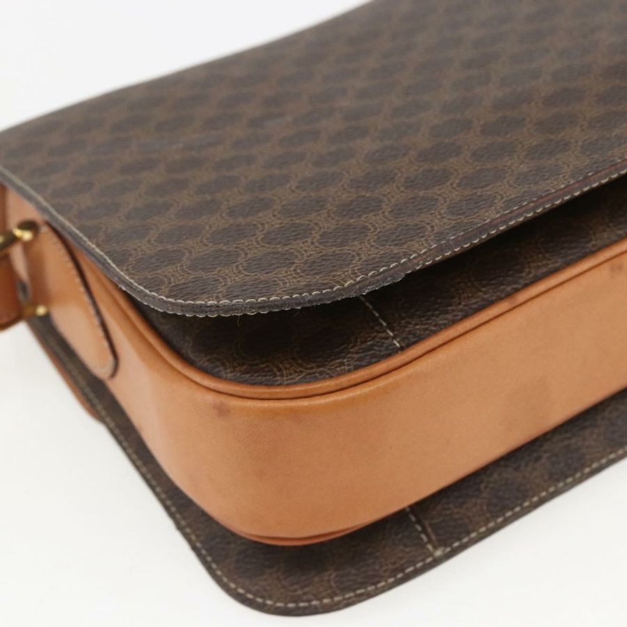 【日本直送】CELINE Macadam帆布馬車包 PVC皮革 棕色 金色 正品 157263-15