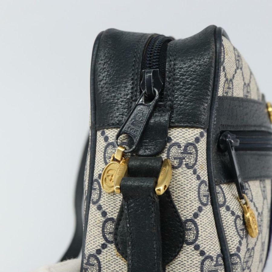 【日本直送】GUCCI GG Supreme Sherry Line 單肩包 PVC 海軍藍/金色 75 02 004 正品 159729-8
