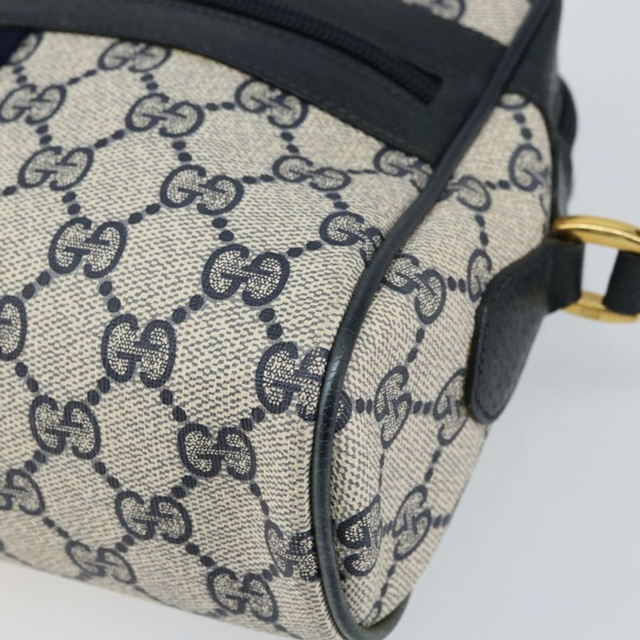 【日本直送】GUCCI GG Supreme Sherry Line 單肩包 PVC 海軍藍/金色 75 02 004 正品 159729-13