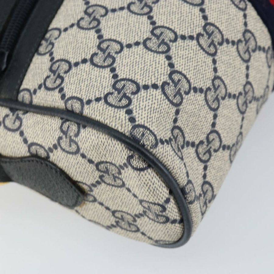 【日本直送】GUCCI GG Supreme Sherry Line 單肩包 PVC 海軍藍/金色 75 02 004 正品 159729-14