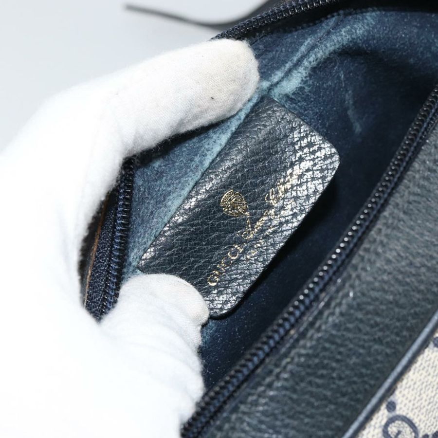 【日本直送】GUCCI GG Supreme Sherry Line 單肩包 PVC 海軍藍/金色 75 02 004 正品 159729-18