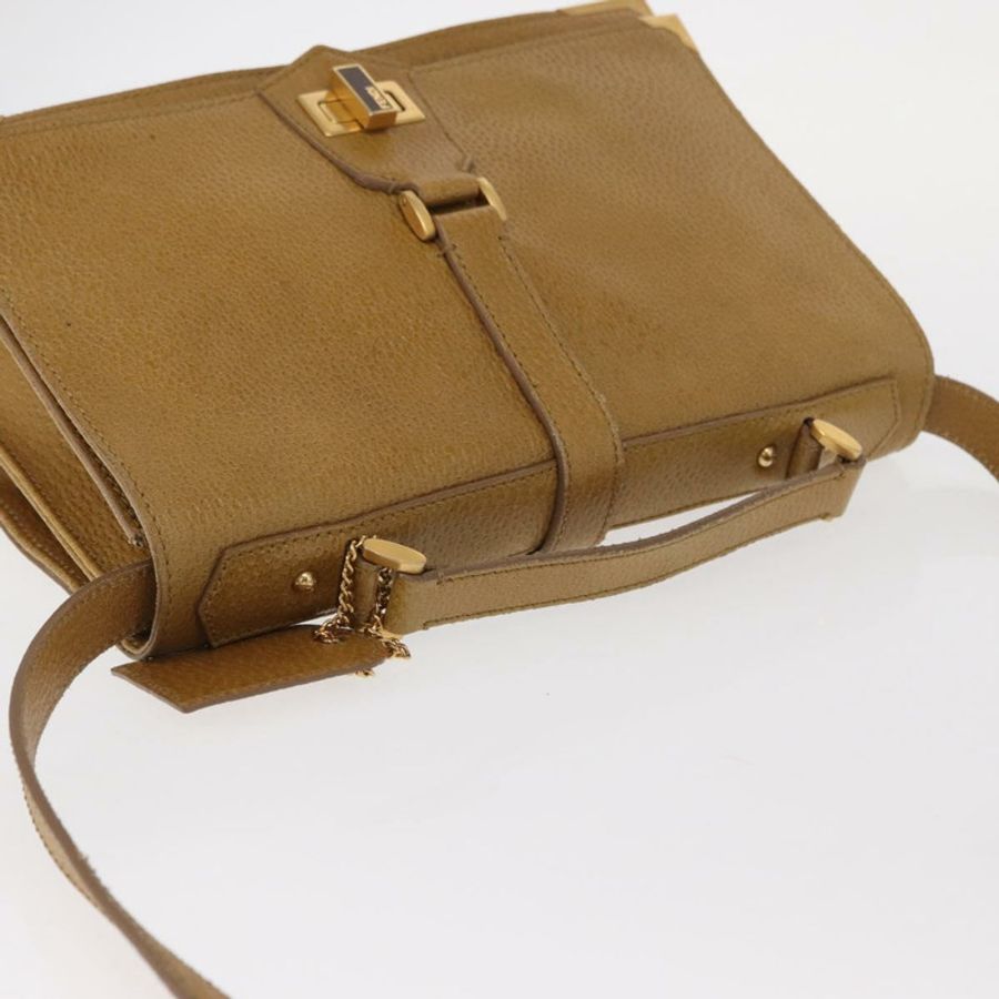 【日本直送】FENDI 手提包 皮革 兩用 棕色 金色 正品 158141-5