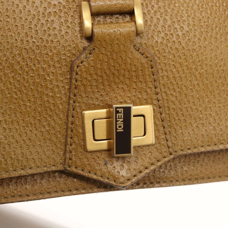 【日本直送】FENDI 手提包 皮革 兩用 棕色 金色 正品 158141-18