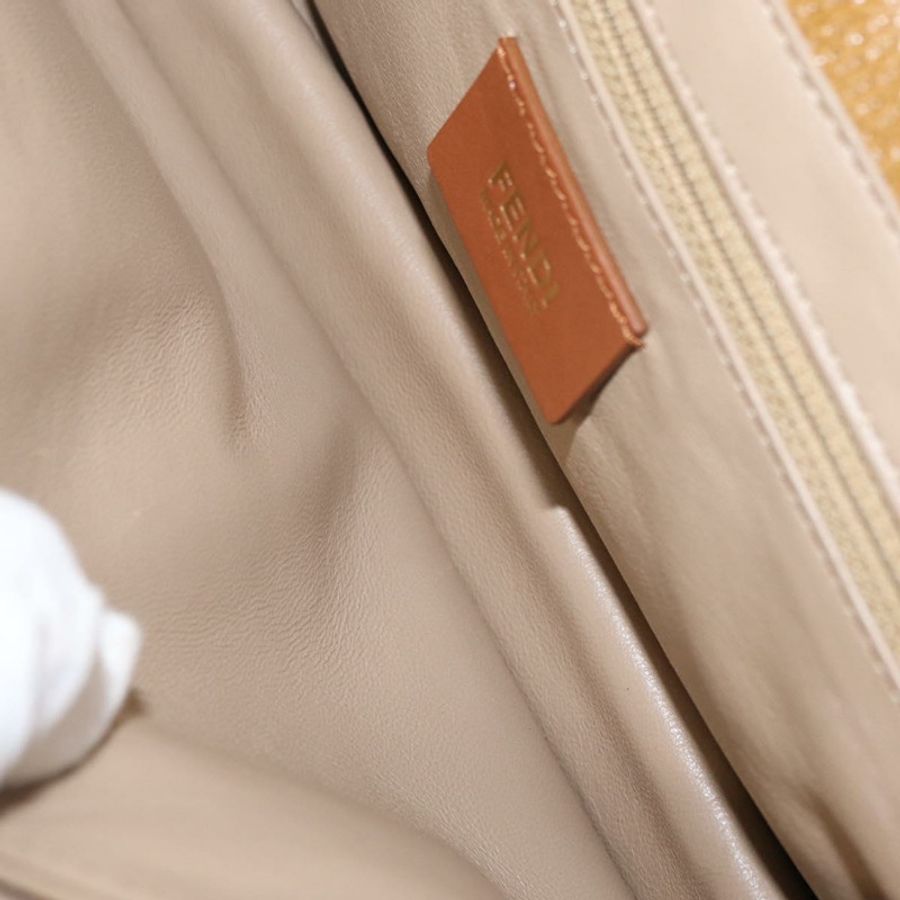 【日本直送】FENDI 手提包 皮革 兩用 棕色 金色 正品 158141-21